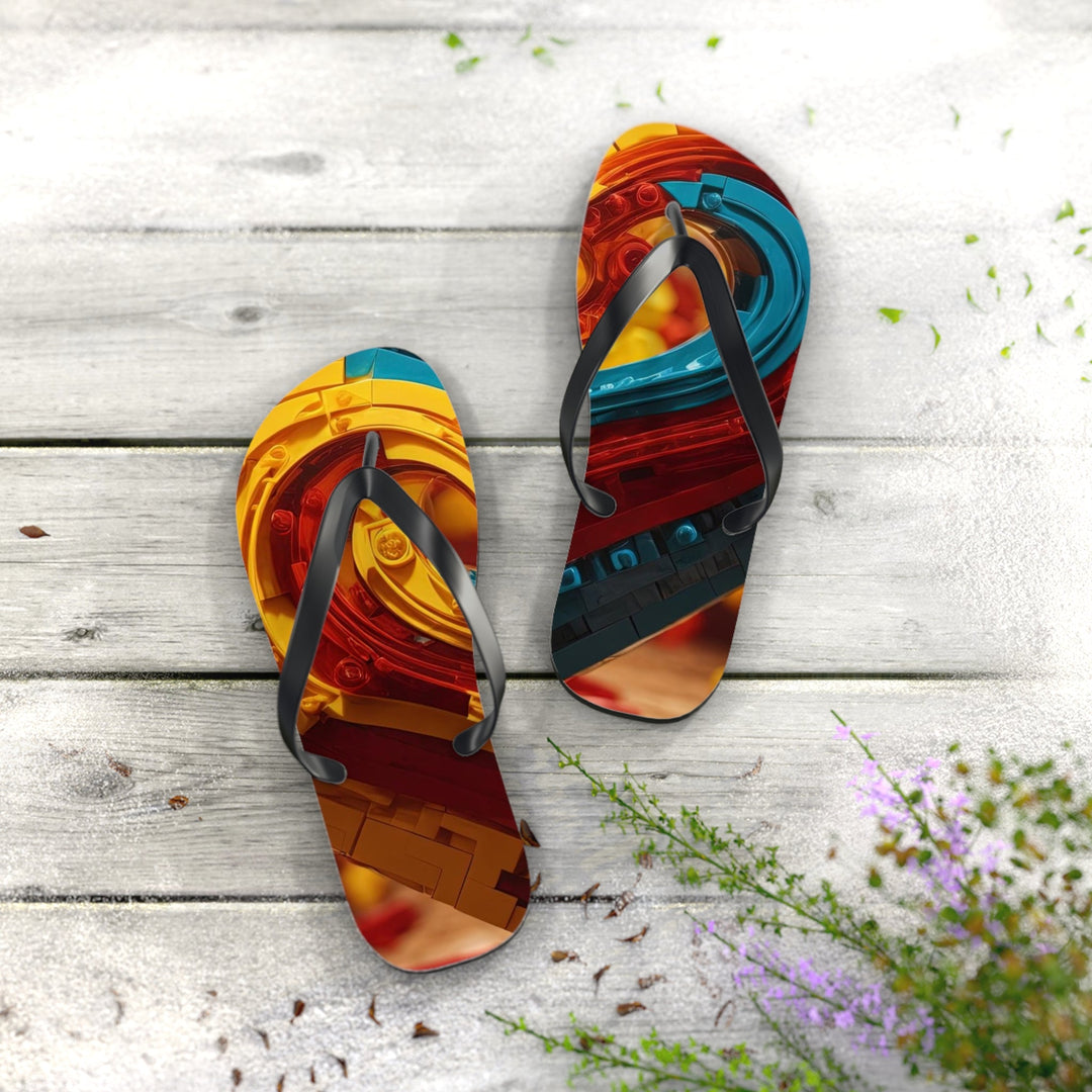 Colorful Heart Construction - Flip Flops - Shoes - g(0D·IO) - XL - Black sole -