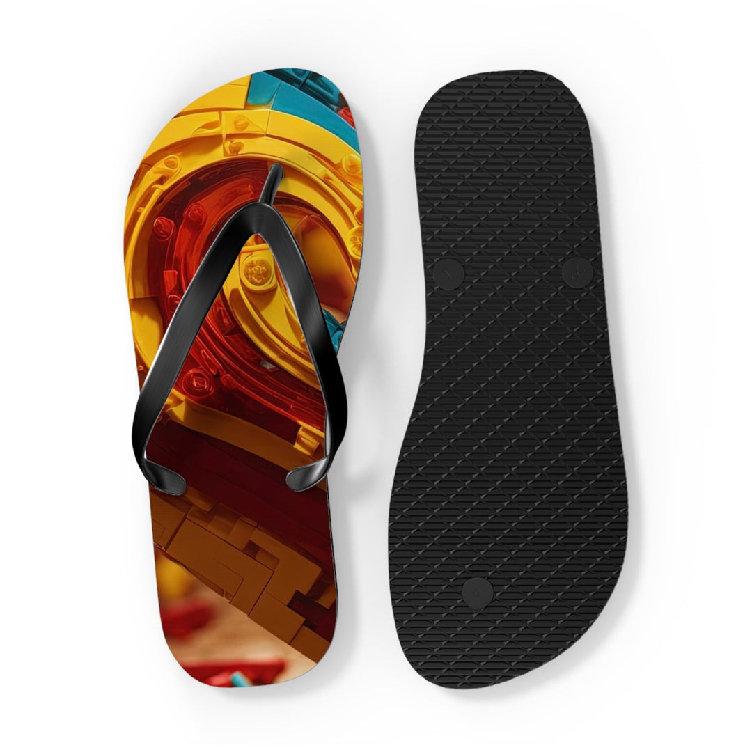 Colorful Heart Construction - Flip Flops - Shoes - g(0D·IO) - XL - Black sole -