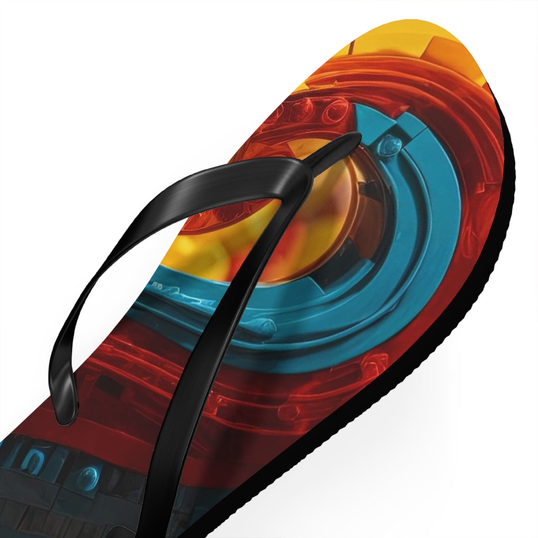 Colorful Heart Construction - Flip Flops - Shoes - g(0D·IO) - XL - Black sole -