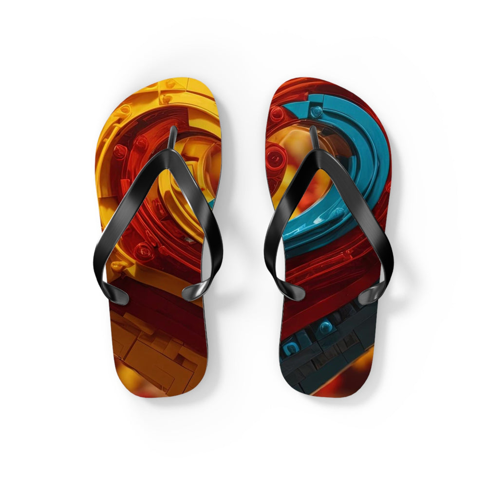 Colorful Heart Construction - Flip Flops - Shoes - g(0D·IO) - S - Black sole -
