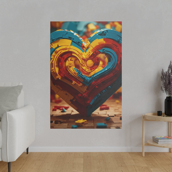 Colorful Heart Construction - Matte Canvas - Canvas - g(0D·IO) - 32" x 32" (Square) - 0.75'' -