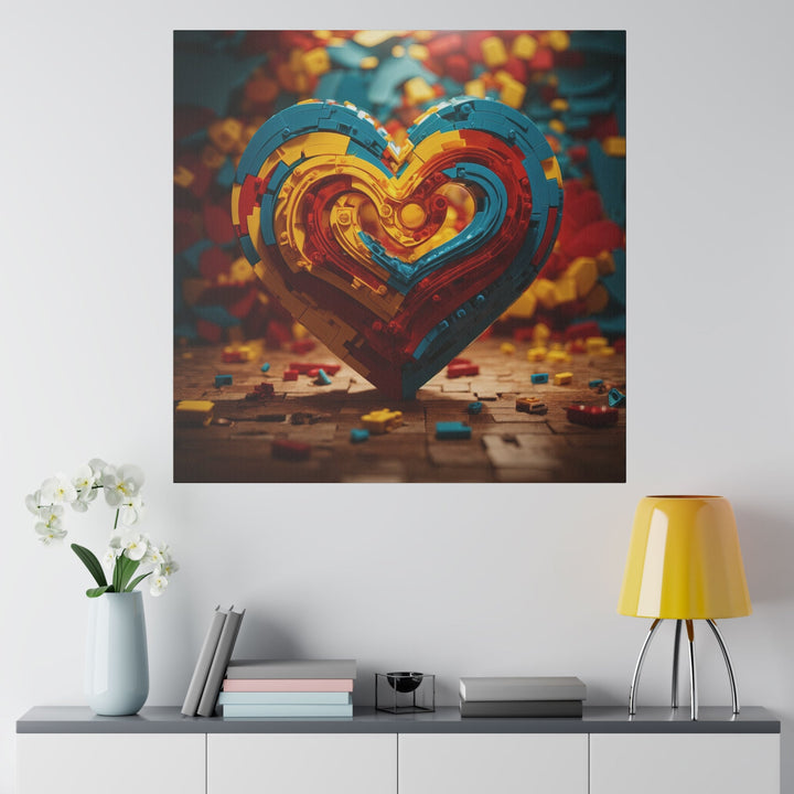 Colorful Heart Construction - Matte Canvas - Canvas - g(0D·IO) - 32" x 32" (Square) - 0.75'' -