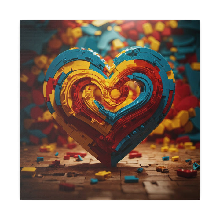 Colorful Heart Construction - Matte Canvas - Canvas - g(0D·IO) - 32" x 32" (Square) - 0.75'' -