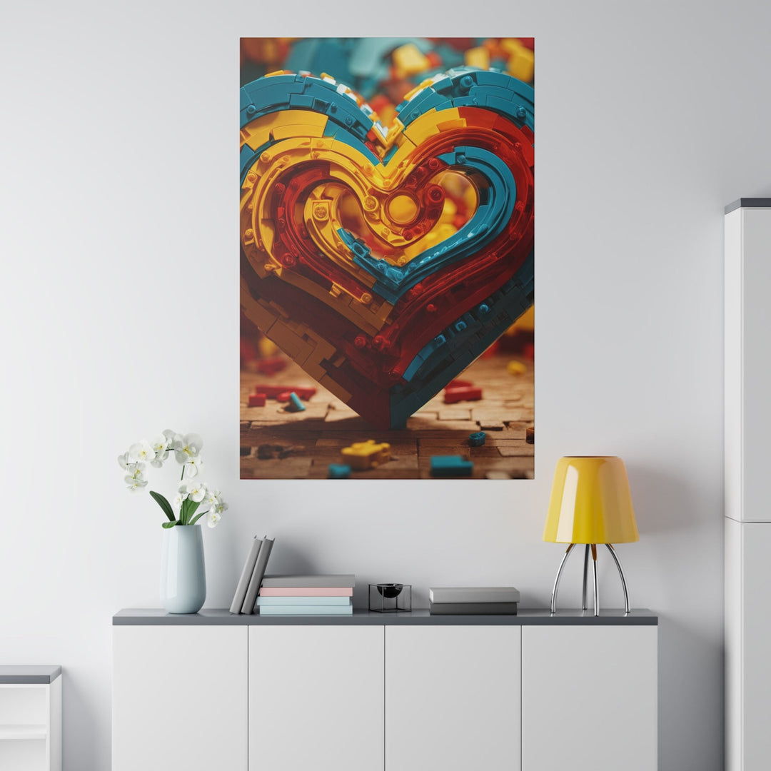 Colorful Heart Construction - Matte Canvas - Canvas - g(0D·IO) - 32" x 32" (Square) - 0.75'' -