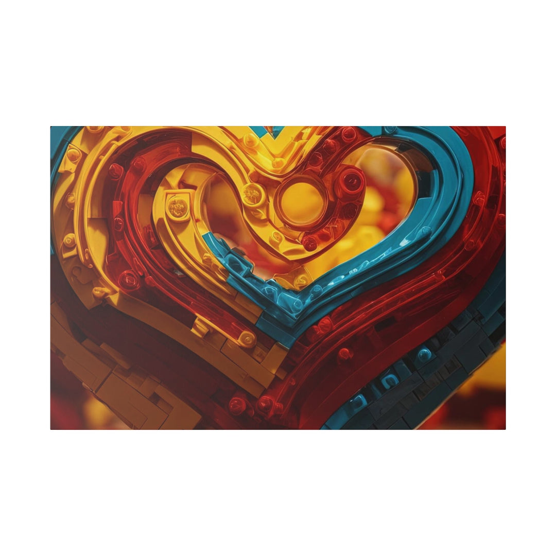 Colorful Heart Construction - Matte Canvas - Canvas - g(0D·IO) - 48″ x 32″ (Horizontal) - 0.75'' -
