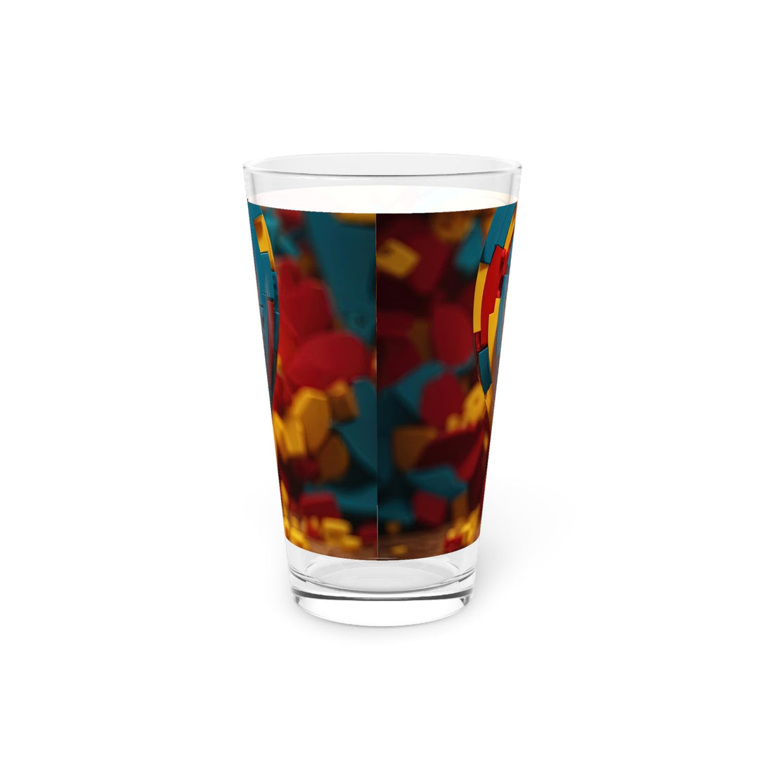 Colorful Heart Construction - Pint Glass - Mug - g(0D·IO) - 16oz - -