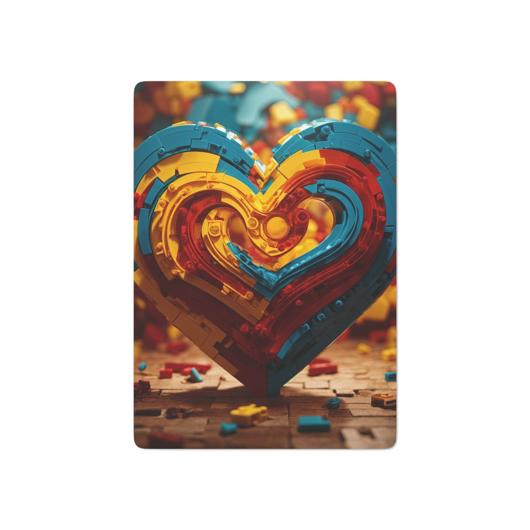 Colorful Heart Construction - Poker Cards - Paper products - g(0D·IO) - 2.47" x 3.47" - White - Semi Glossy