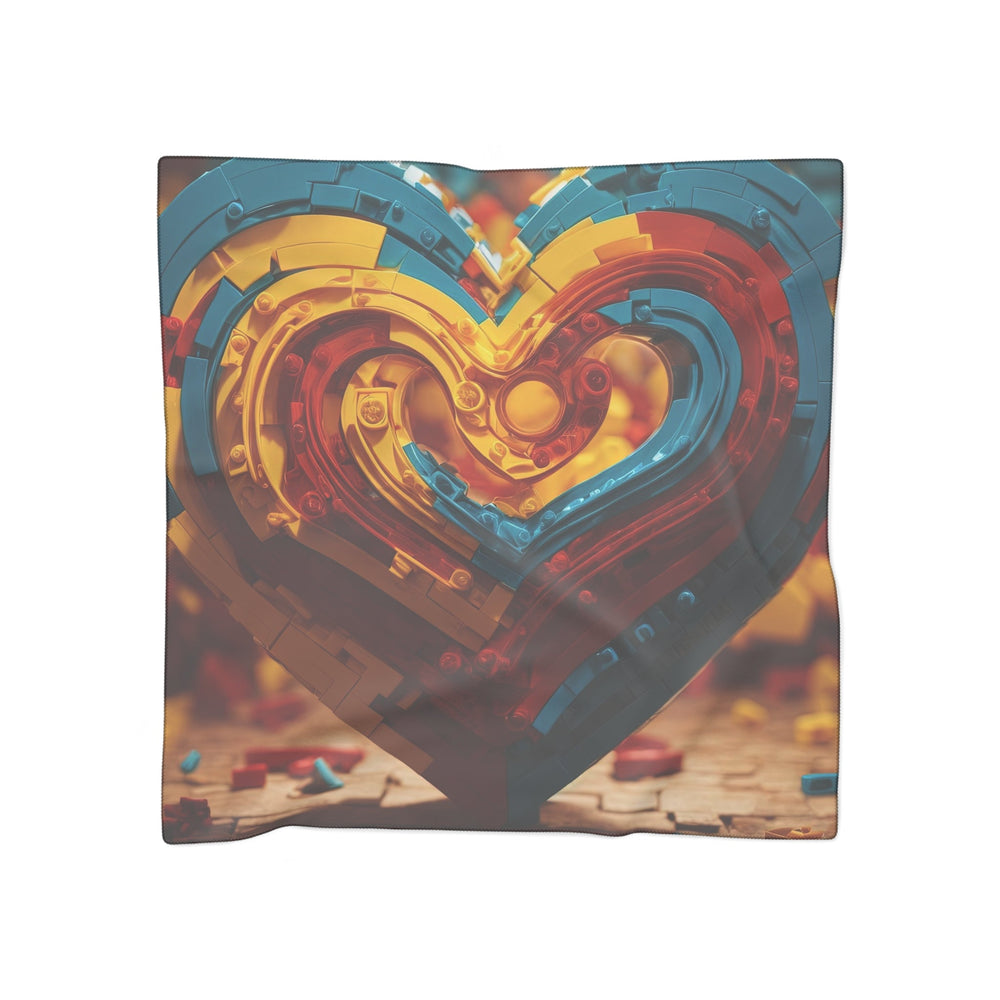 Colorful Heart Construction - Poly Scarf - Accessories - g(0D·IO) - Poly voile - 25" × 25" -
