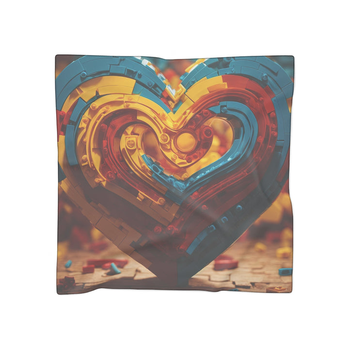 Colorful Heart Construction - Poly Scarf - Accessories - g(0D·IO) - Poly chiffon - 50" × 50" -