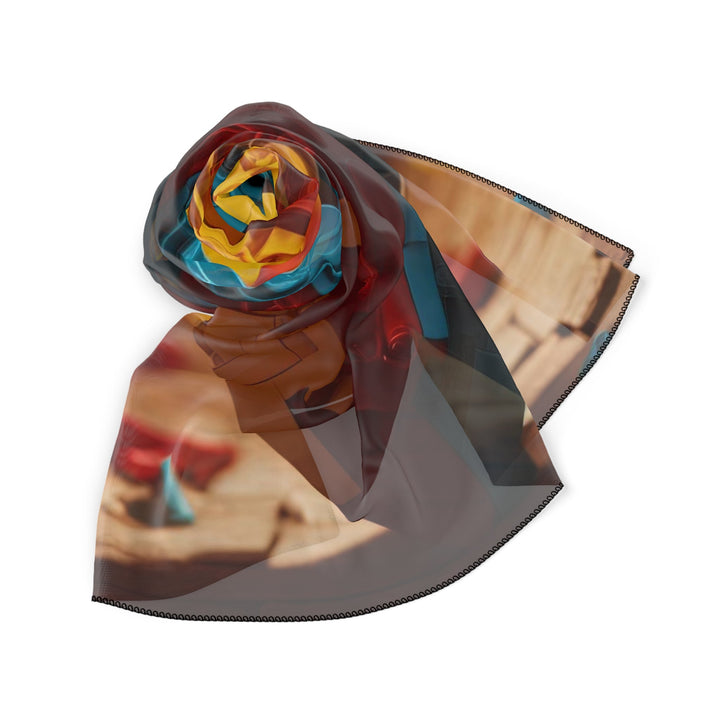Colorful Heart Construction - Poly Scarf - Accessories - g(0D·IO) - Poly chiffon - 50" × 50" -