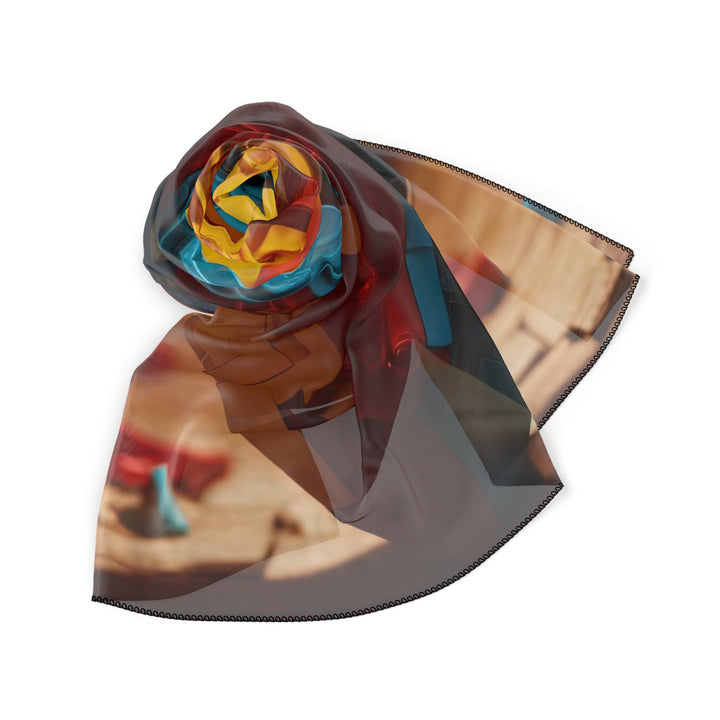 Colorful Heart Construction - Poly Scarf - Accessories - g(0D·IO) - Poly chiffon - 50" × 50" -
