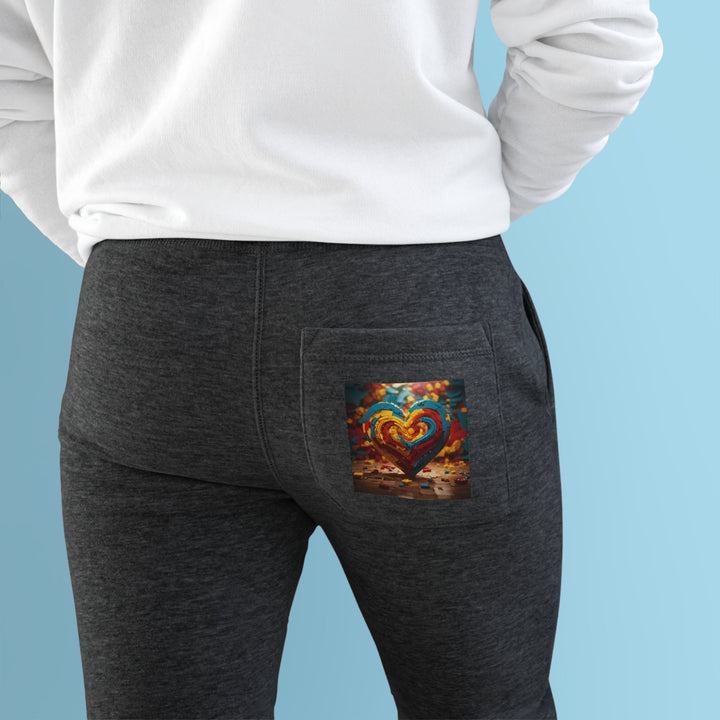 Colorful Heart Construction - Premium Fleece Joggers - Trousers - g(0D·IO) - Charcoal Heather - M -
