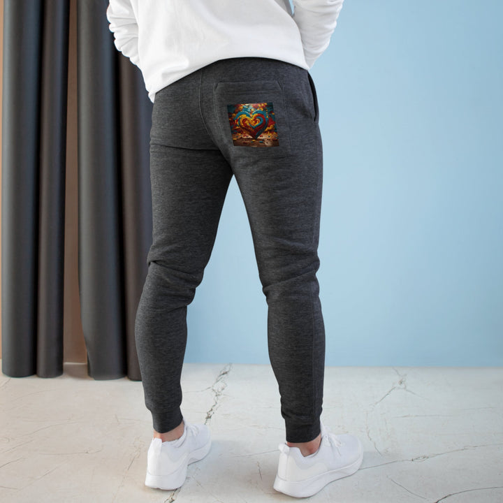 Colorful Heart Construction - Premium Fleece Joggers - Trousers - g(0D·IO) - Charcoal Heather - M -