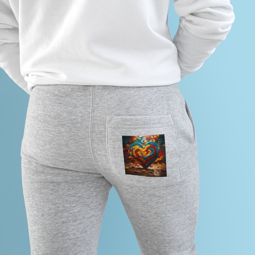 Colorful Heart Construction - Premium Fleece Joggers - Trousers - g(0D·IO) - Charcoal Heather - M -