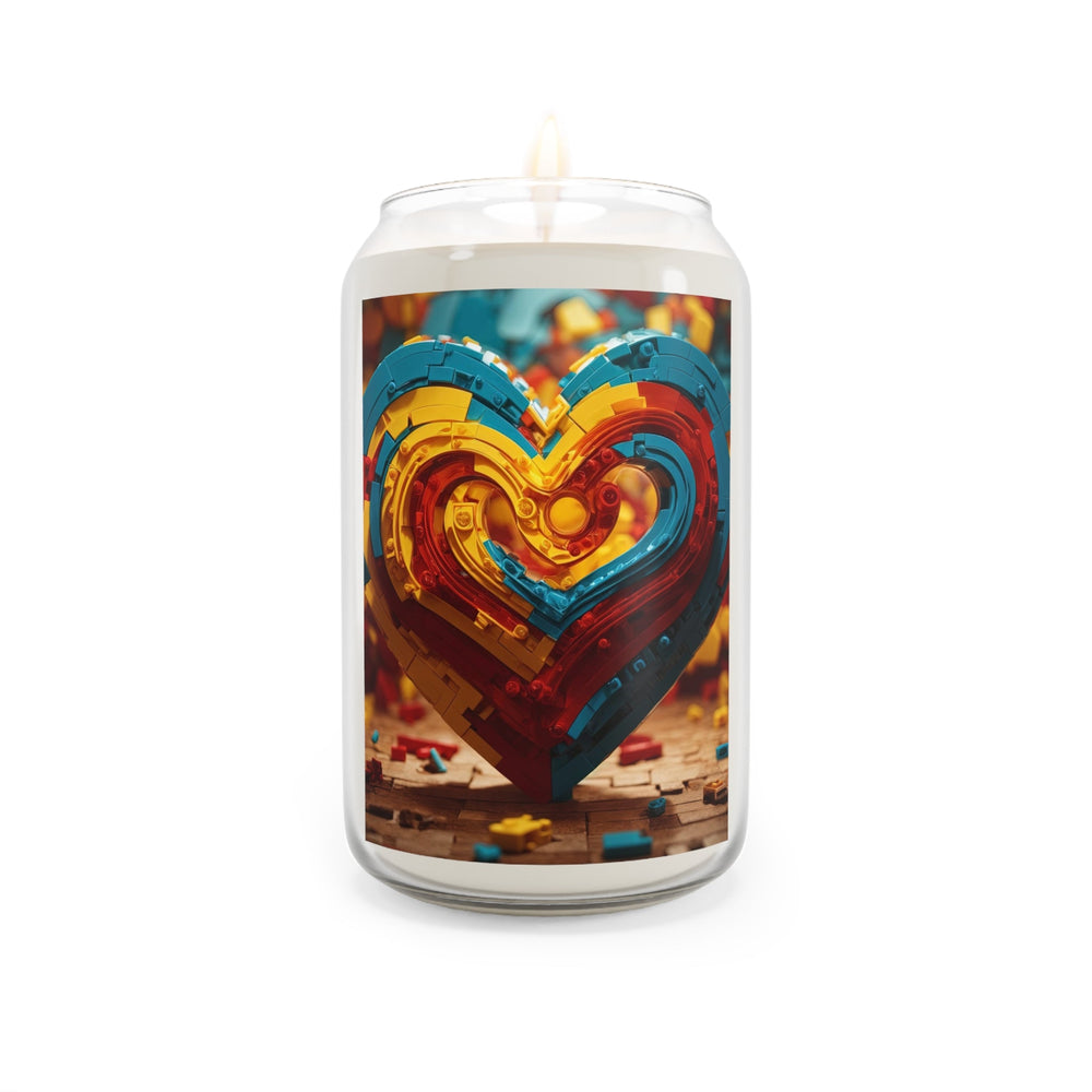 Colorful Heart Construction - Scented Candle - Home Decor - g(0D·IO) - Sea Breeze - 13.75oz -