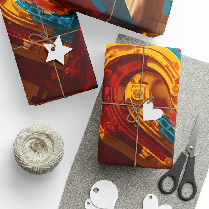 Colorful Heart Construction - Wrapping Paper - Home Decor - g(0D·IO) - 30'' x 72'' - Matte -