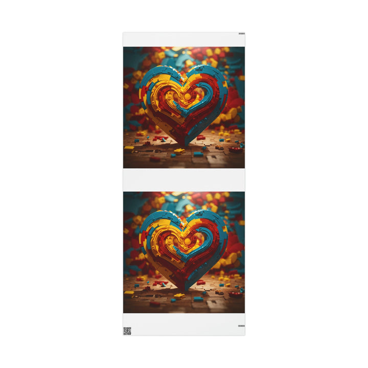 Colorful Heart Construction - Wrapping Paper - Home Decor - g(0D·IO) - 30'' x 72'' - Matte -
