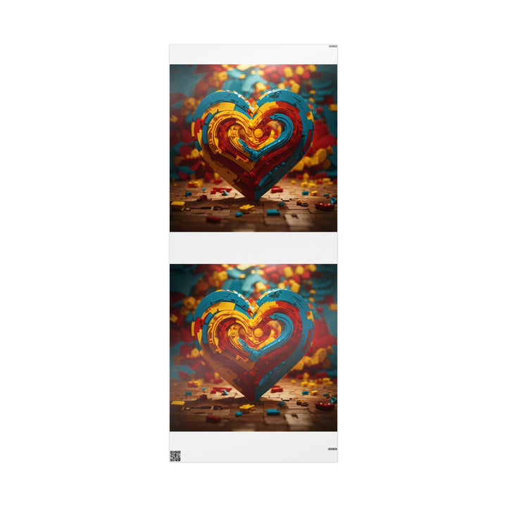 Colorful Heart Construction - Wrapping Paper - Home Decor - g(0D·IO) - 30'' x 72'' - Glossy -