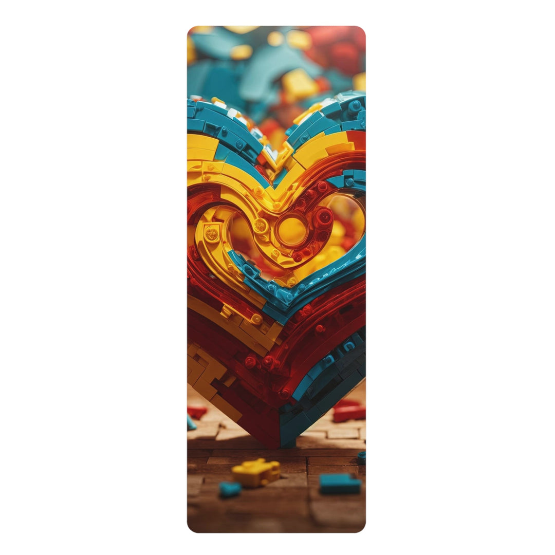 Colorful Heart Construction - Yoga Mat - Home Decor - g(0D·IO) - 24” x 68” - -