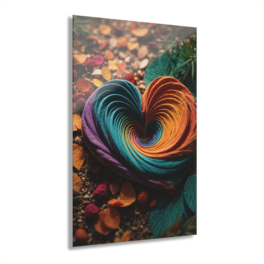Colorful Heart Foliage - Acrylic Prints (French Cleat Hanging) - Home Decor - g(0D·IO) - 24" x 36" (Vertical) - 0.25'' -