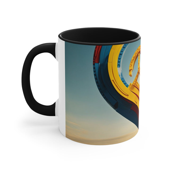 Colorful Heart Sculpture - Accent Coffee Mug - Mug - g(0D·IO) - Pink - 11oz -