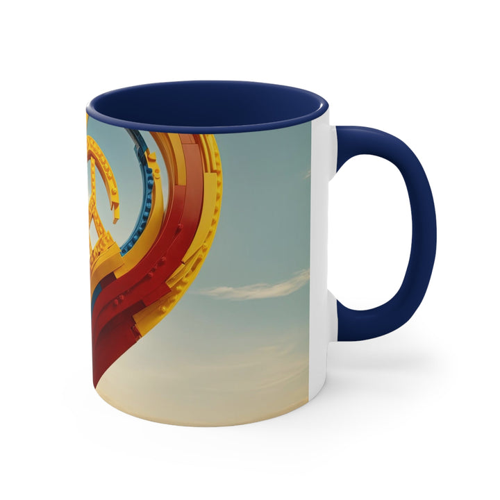 Colorful Heart Sculpture - Accent Coffee Mug - Mug - g(0D·IO) - Pink - 11oz -