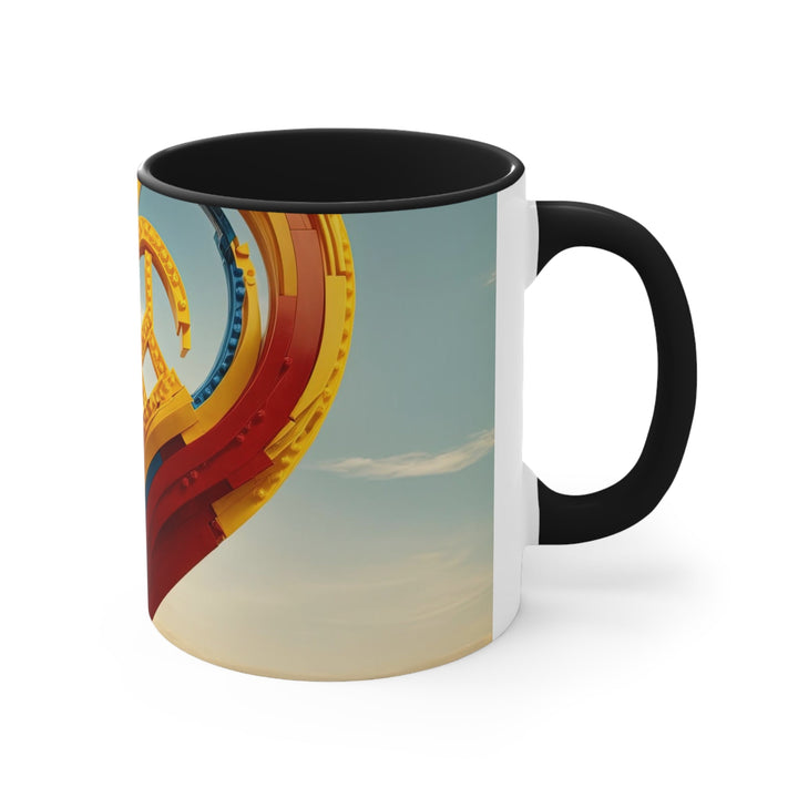 Colorful Heart Sculpture - Accent Coffee Mug - Mug - g(0D·IO) - Pink - 11oz -