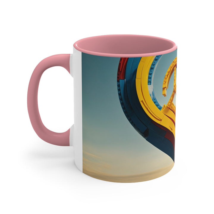 Colorful Heart Sculpture - Accent Coffee Mug - Mug - g(0D·IO) - Pink - 11oz -