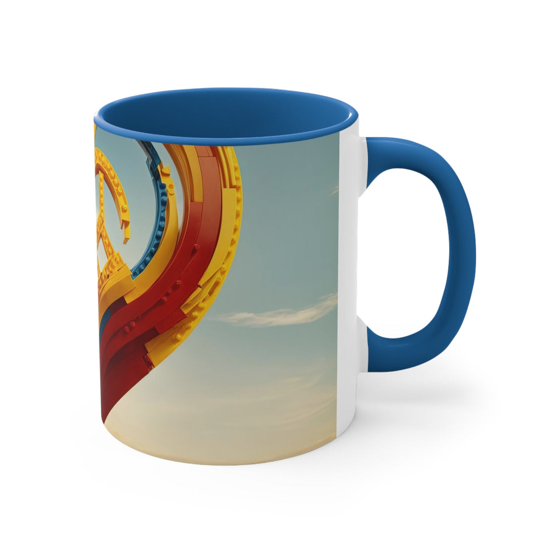 Colorful Heart Sculpture - Accent Coffee Mug - Mug - g(0D·IO) - Pink - 11oz -