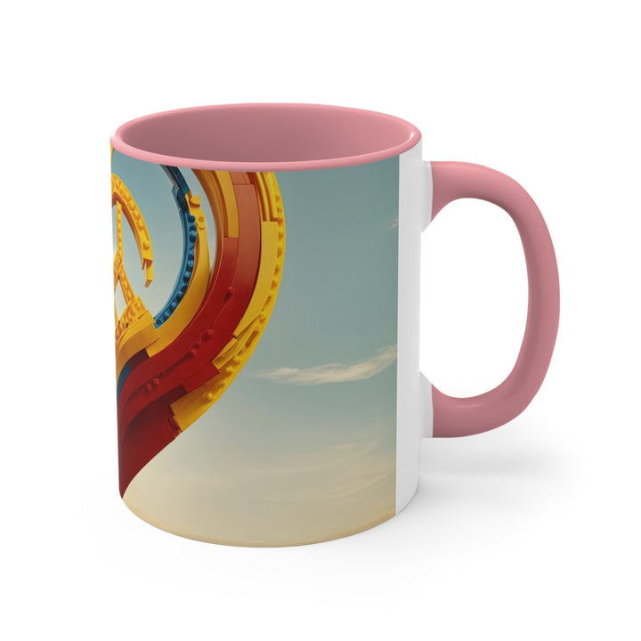 Colorful Heart Sculpture - Accent Coffee Mug - Mug - g(0D·IO) - Pink - 11oz -
