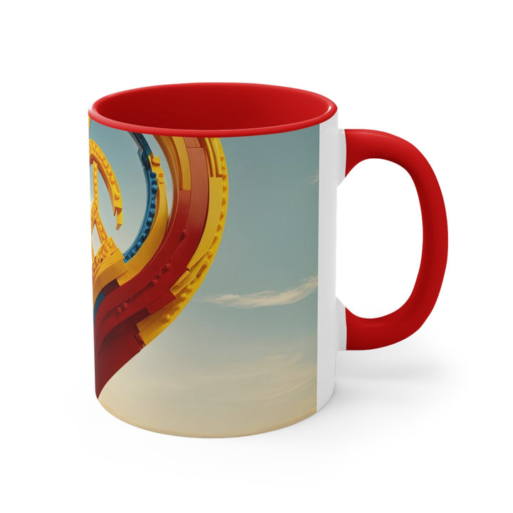 Colorful Heart Sculpture - Accent Coffee Mug - Mug - g(0D·IO) - Pink - 11oz -