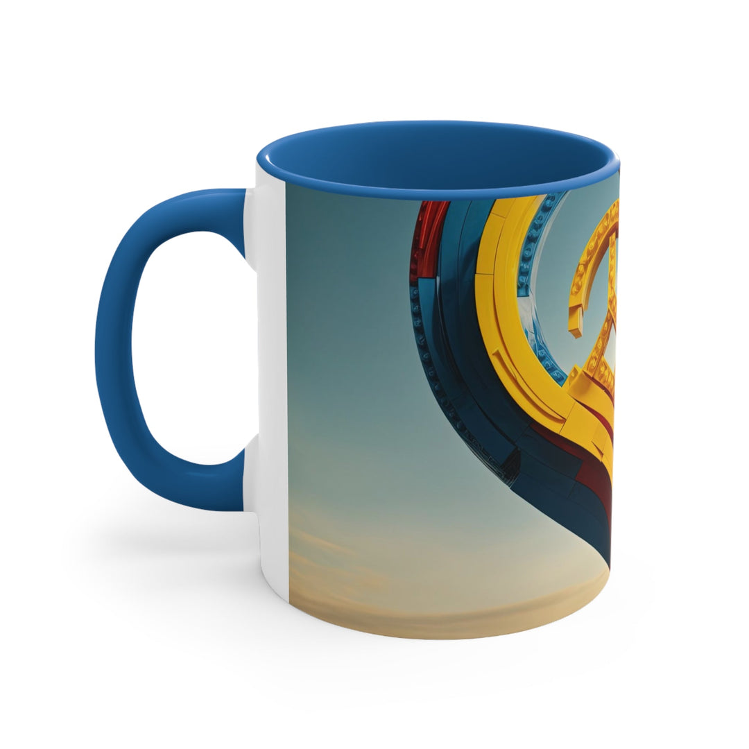 Colorful Heart Sculpture - Accent Coffee Mug - Mug - g(0D·IO) - Pink - 11oz -
