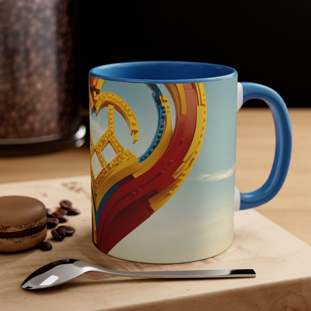 Colorful Heart Sculpture - Accent Coffee Mug - Mug - g(0D·IO) - Pink - 11oz -
