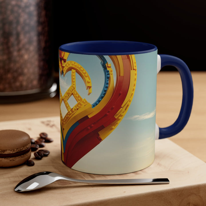 Colorful Heart Sculpture - Accent Coffee Mug - Mug - g(0D·IO) - Pink - 11oz -