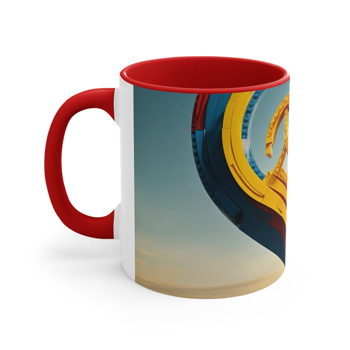 Colorful Heart Sculpture - Accent Coffee Mug - Mug - g(0D·IO) - Pink - 11oz -