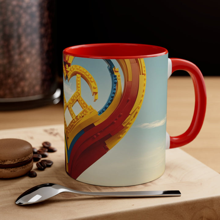 Colorful Heart Sculpture - Accent Coffee Mug - Mug - g(0D·IO) - Pink - 11oz -