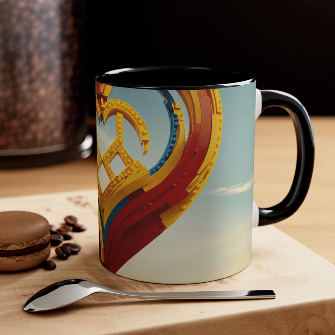 Colorful Heart Sculpture - Accent Coffee Mug - Mug - g(0D·IO) - Pink - 11oz -