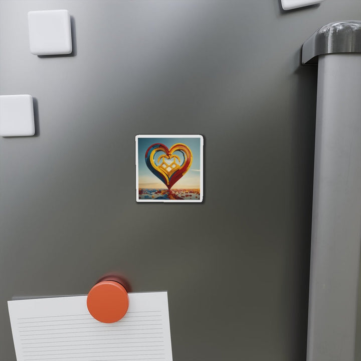 Colorful Heart Sculpture - Die-cut Magnet - Home Decor - g(0D·IO) - 6 × 6" - Die-Cut - 1 pc