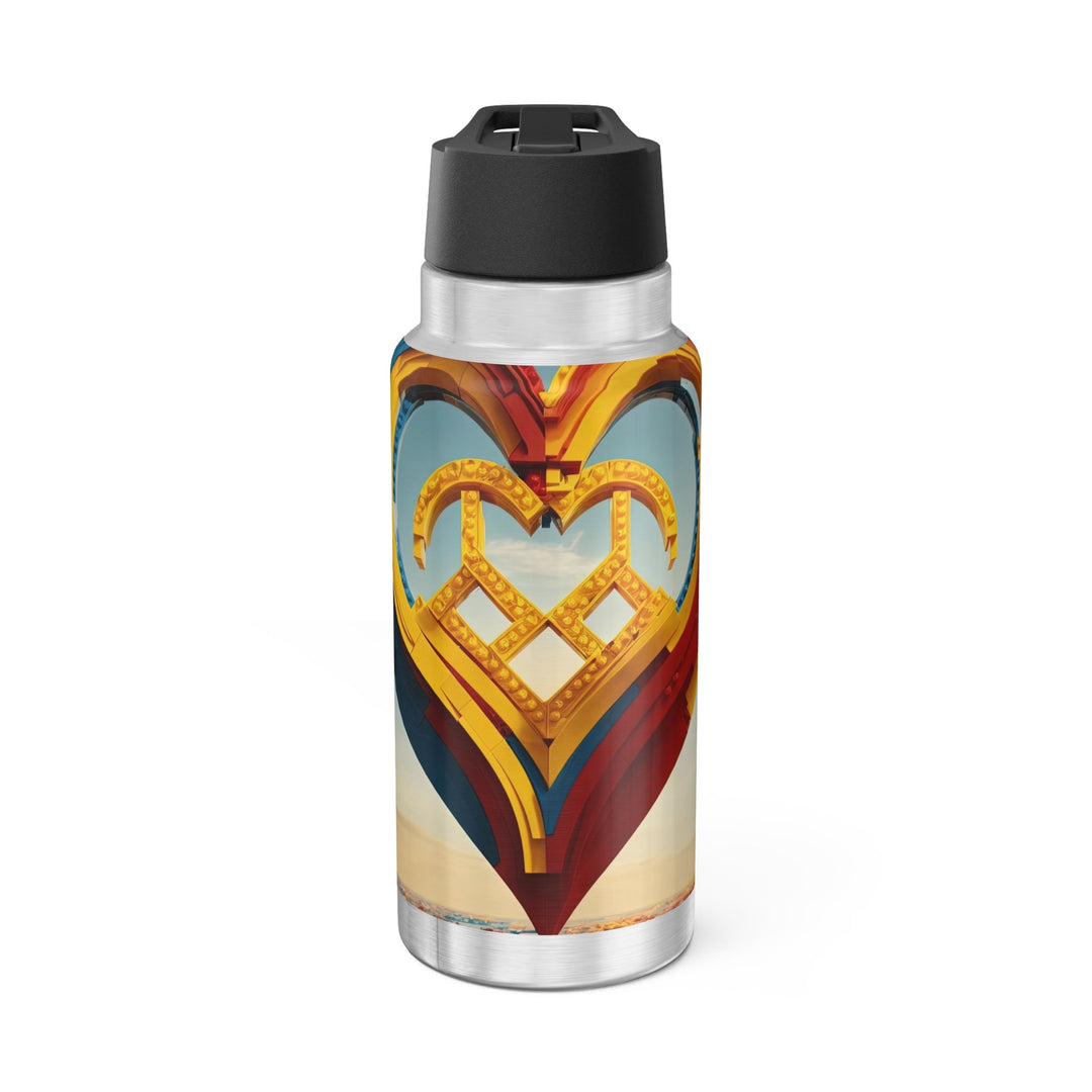 Colorful Heart Sculpture - Gator Tumbler 32oz - Mug - g(0D·IO) - Silver - 32oz -