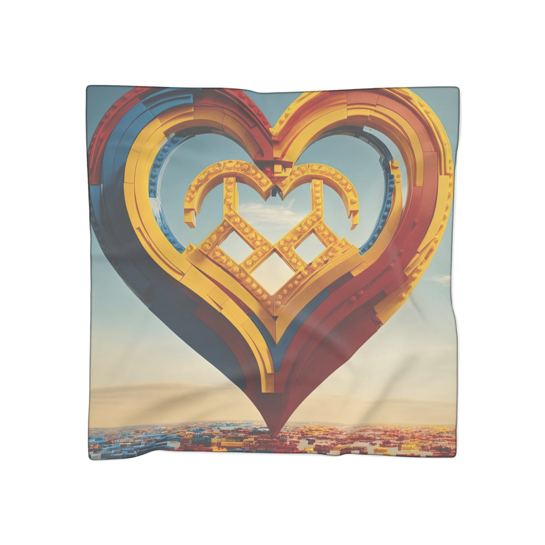 Colorful Heart Sculpture - Poly Scarf - Accessories - g(0D·IO) - Poly chiffon - 50" × 50" -