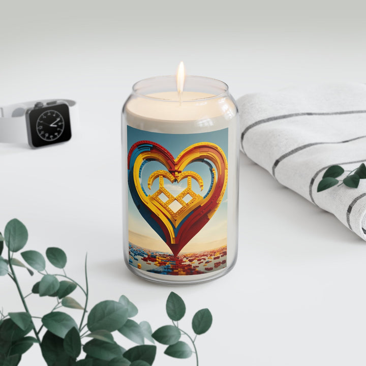 Colorful Heart Sculpture - Scented Candle - Home Decor - g(0D·IO) - Vanilla Bean - 13.75oz -