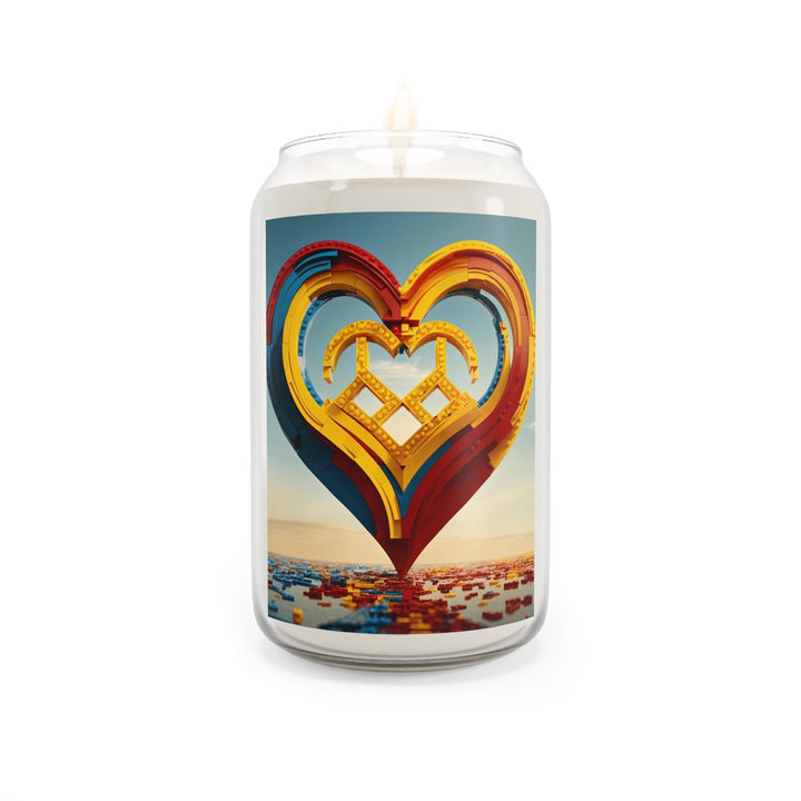 Colorful Heart Sculpture - Scented Candle - Home Decor - g(0D·IO) - Vanilla Bean - 13.75oz -