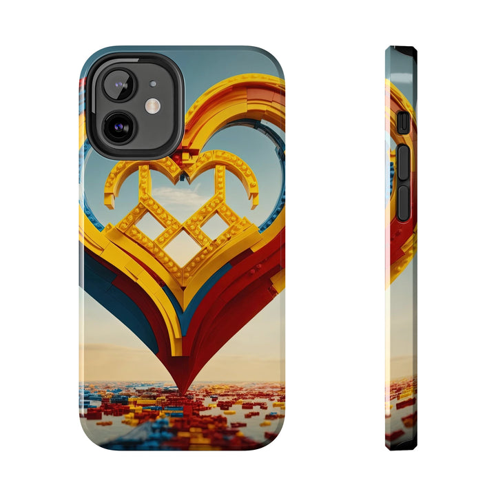 Colorful Heart Sculpture - Tough Phone Case - Phone Case - g(0D·IO) - iPhone 12 Mini - -