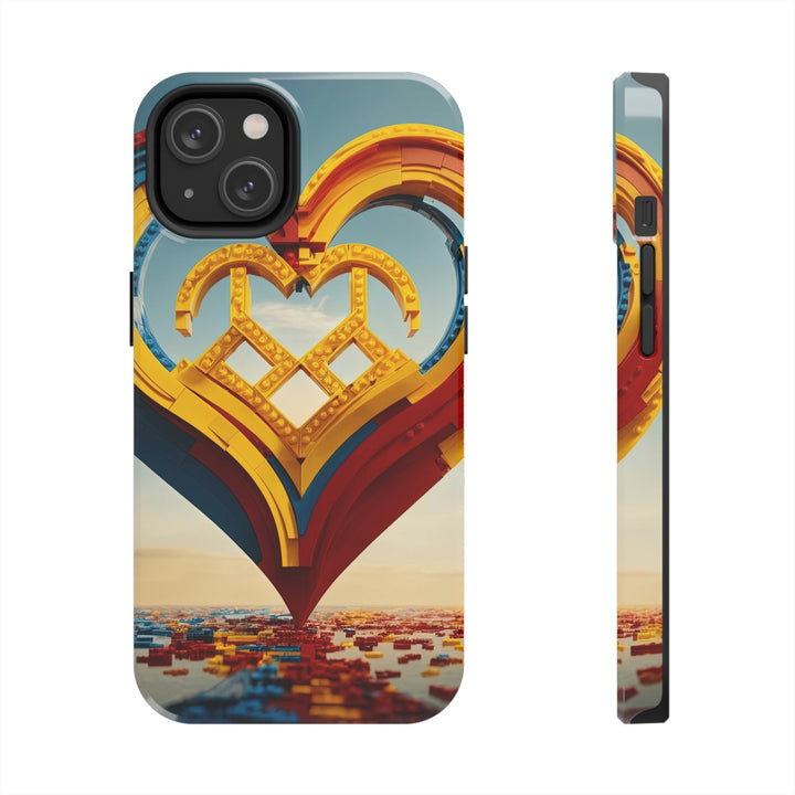 Colorful Heart Sculpture - Tough Phone Case - Phone Case - g(0D·IO) - iPhone 14 - -