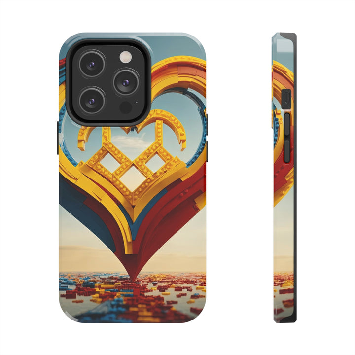 Colorful Heart Sculpture - Tough Phone Case - Phone Case - g(0D·IO) - iPhone 14 Pro - -