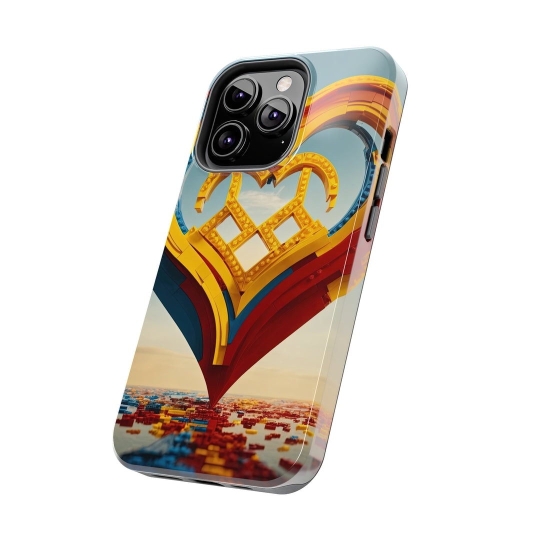 Colorful Heart Sculpture - Tough Phone Case - Phone Case - g(0D·IO) - iPhone 13 Mini - -