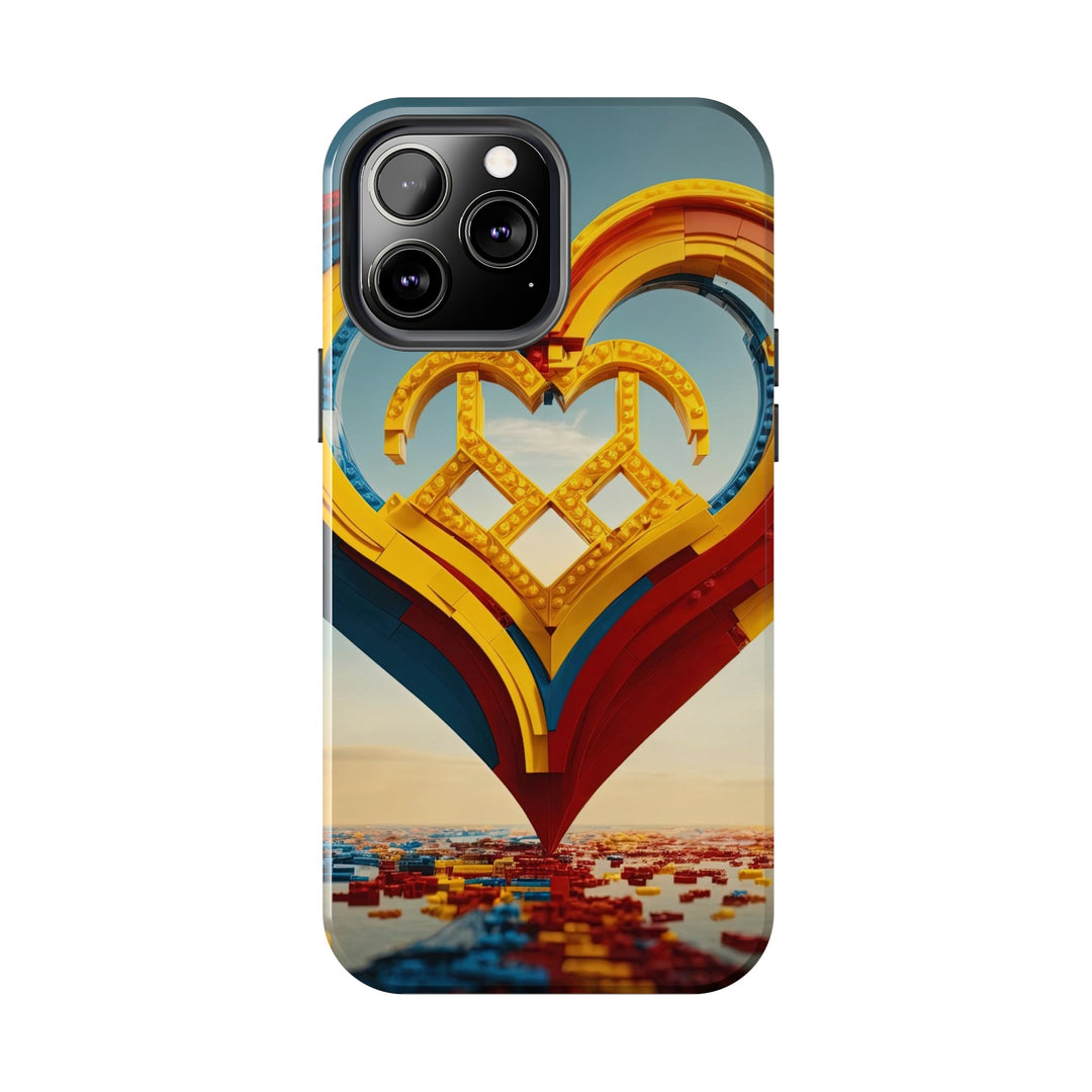 Colorful Heart Sculpture - Tough Phone Case - Phone Case - g(0D·IO) - iPhone 13 Mini - -