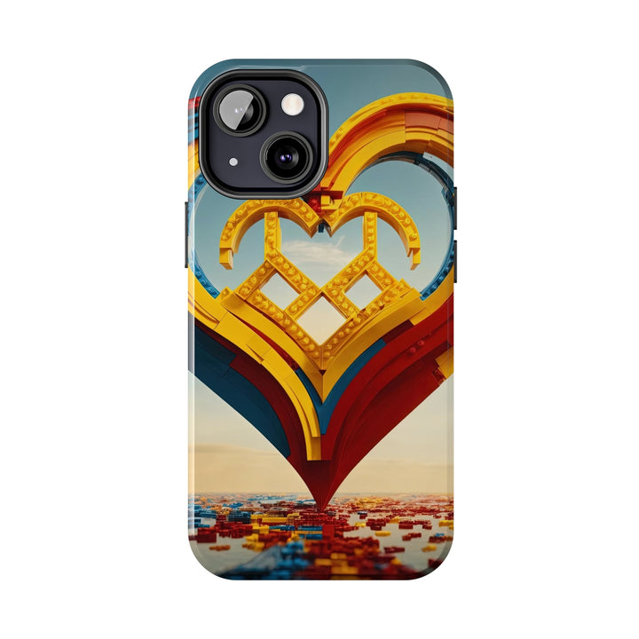 Colorful Heart Sculpture - Tough Phone Case - Phone Case - g(0D·IO) - iPhone 13 Mini - -