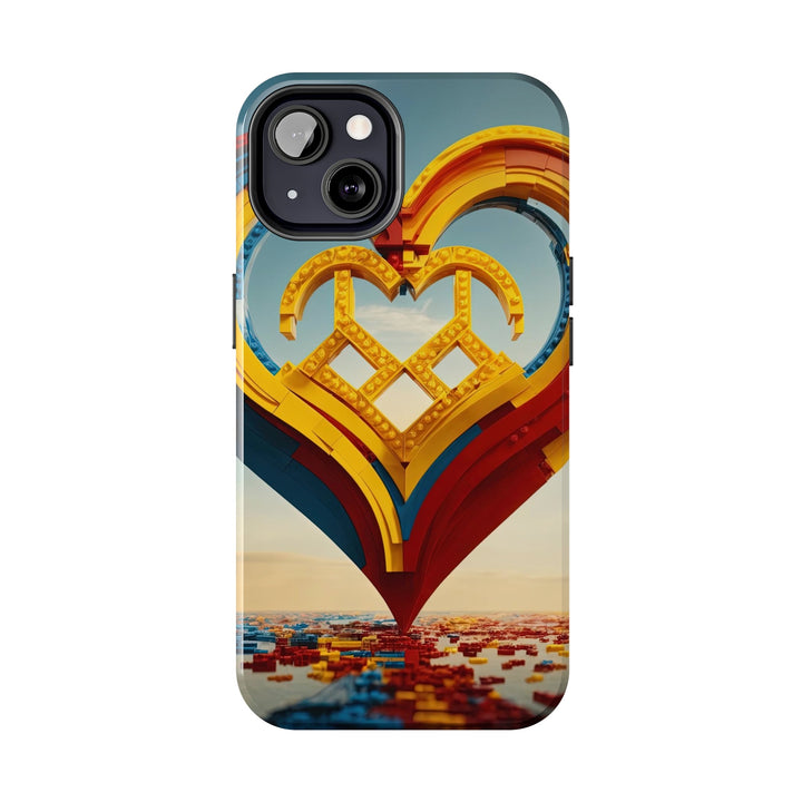 Colorful Heart Sculpture - Tough Phone Case - Phone Case - g(0D·IO) - iPhone 13 Mini - -