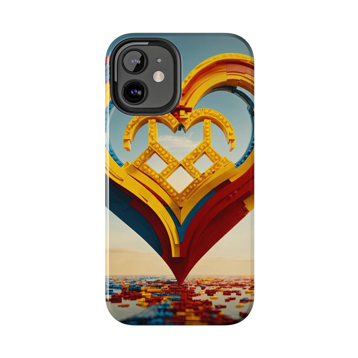 Colorful Heart Sculpture - Tough Phone Case - Phone Case - g(0D·IO) - iPhone 13 Mini - -